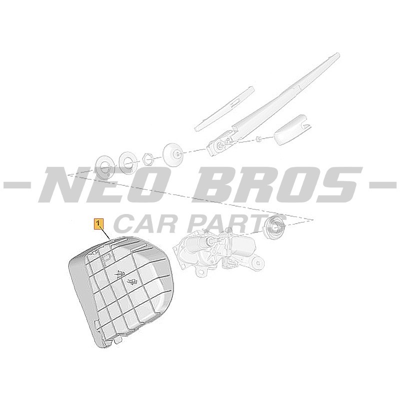 Heckscheibenwischer-Motorabdeckung B001099580 Für Toyota Aygo, Citroën C1, Peugeot 108 (2014-2021)