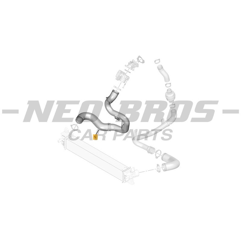 OE Right Intercooler Hose Vauxhall Movano 21- 2.2 D DW12 1614084380 OE Right Intercooler Hose Vauxhall Movano 21- 2.2 D DW12 1614084380