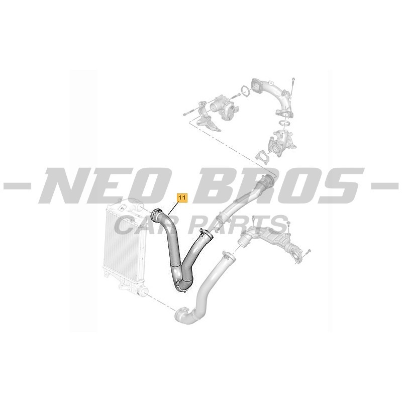 OE Top Intercooler Pipe, Citroen Dispatch 16- 1.6 BlueHDi DV6 9806788380