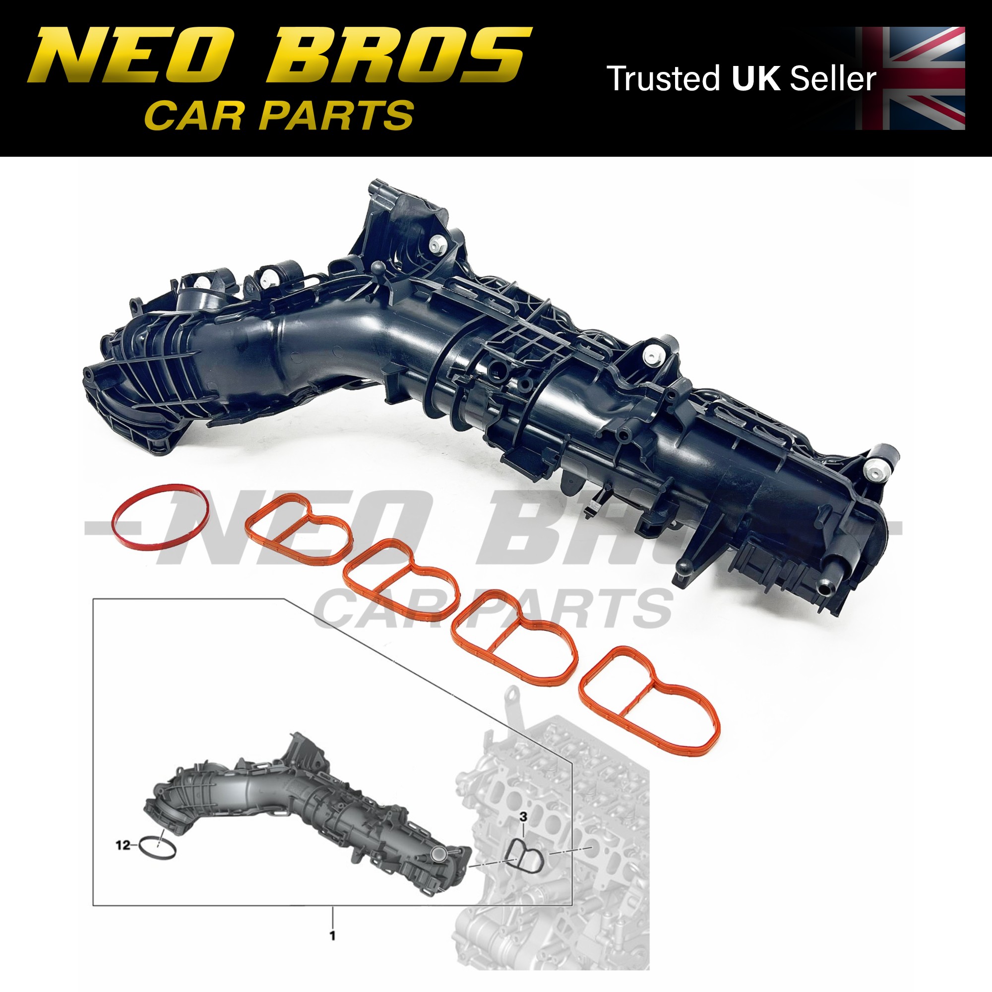 OEQ Intake Inlet Manifold & Swirl Flaps BMW 1 2 3 4 5 7 X Series B47 11618513655