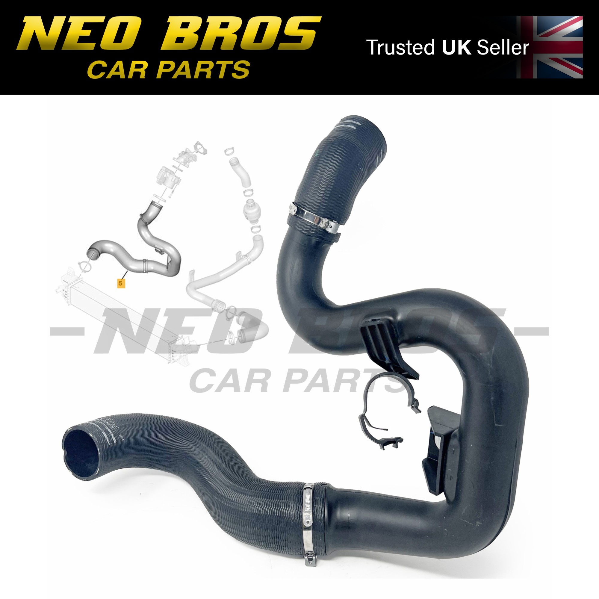 OE Right Intercooler Hose Peugeot Boxer 16- 2.0 2.2 DW10F DW12 1614084380