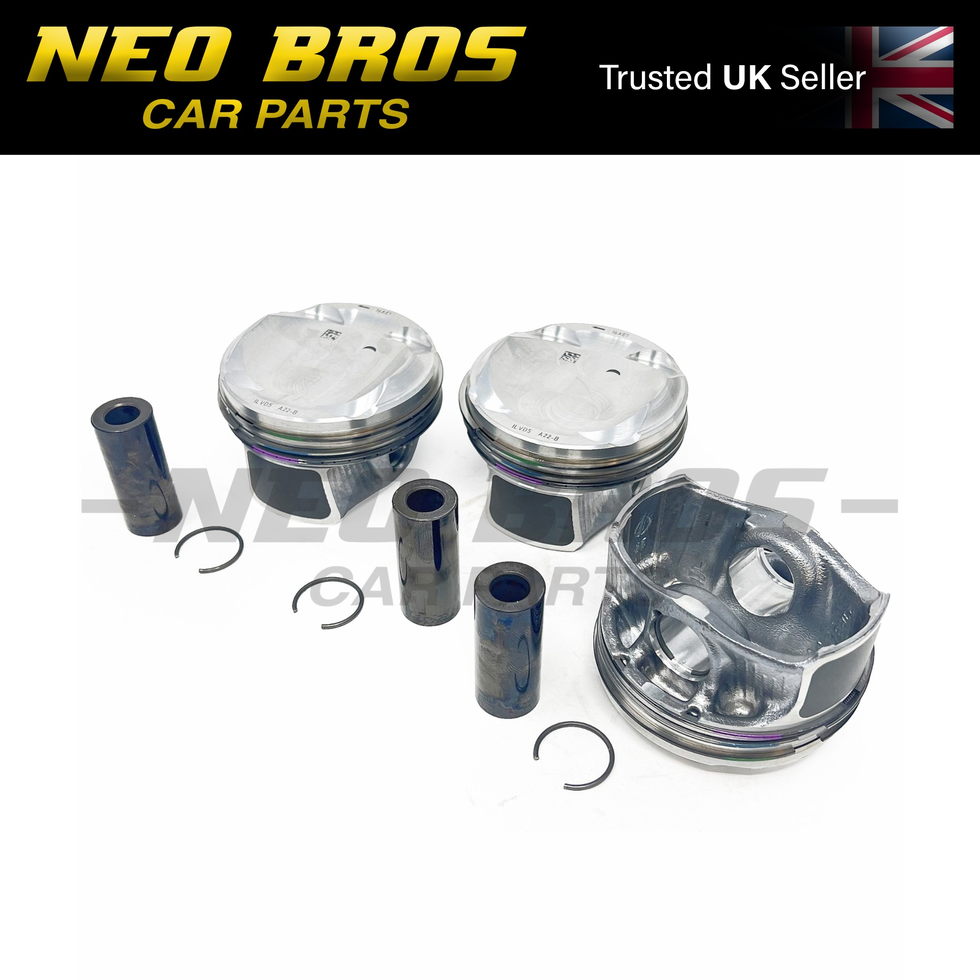 OE Piston & Rings Set of x3, Peugeot 208 19- 1.2 PureTech