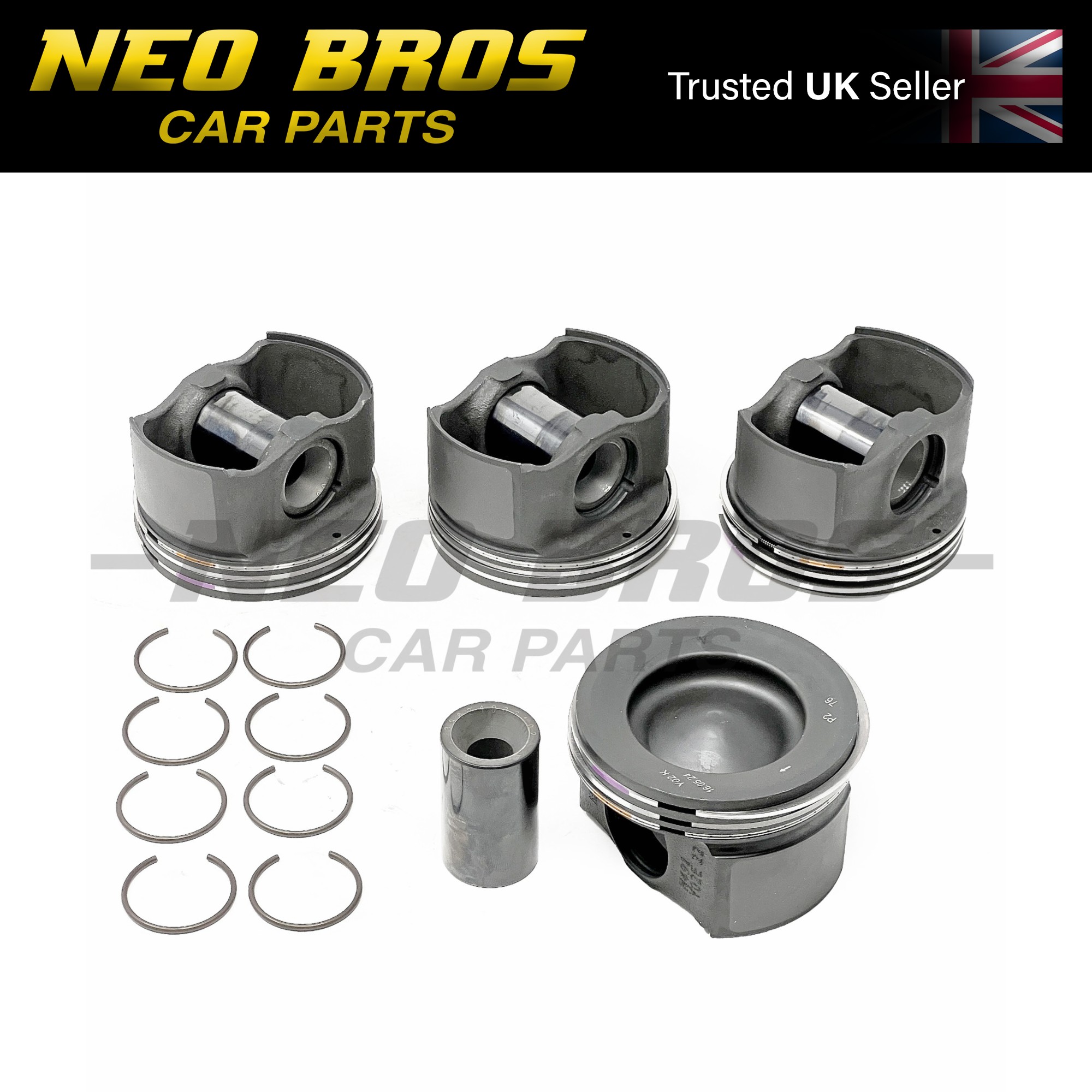 OE Piston & Ring Set x4 Citroen Relay Peugeot Boxer 2.2 BlueHDi DW12R 1675873980
