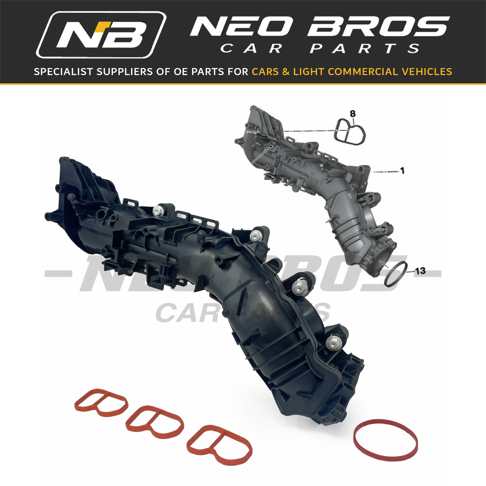 OEQ Intake Inlet Manifold & Swirl Flaps, BMW Mini 1.5 Diesel B37 -19 11618593972 OEQ Intake Inlet Manifold & Swirl Flaps, BMW Mini 1.5 Diesel B37 -19 11618593972