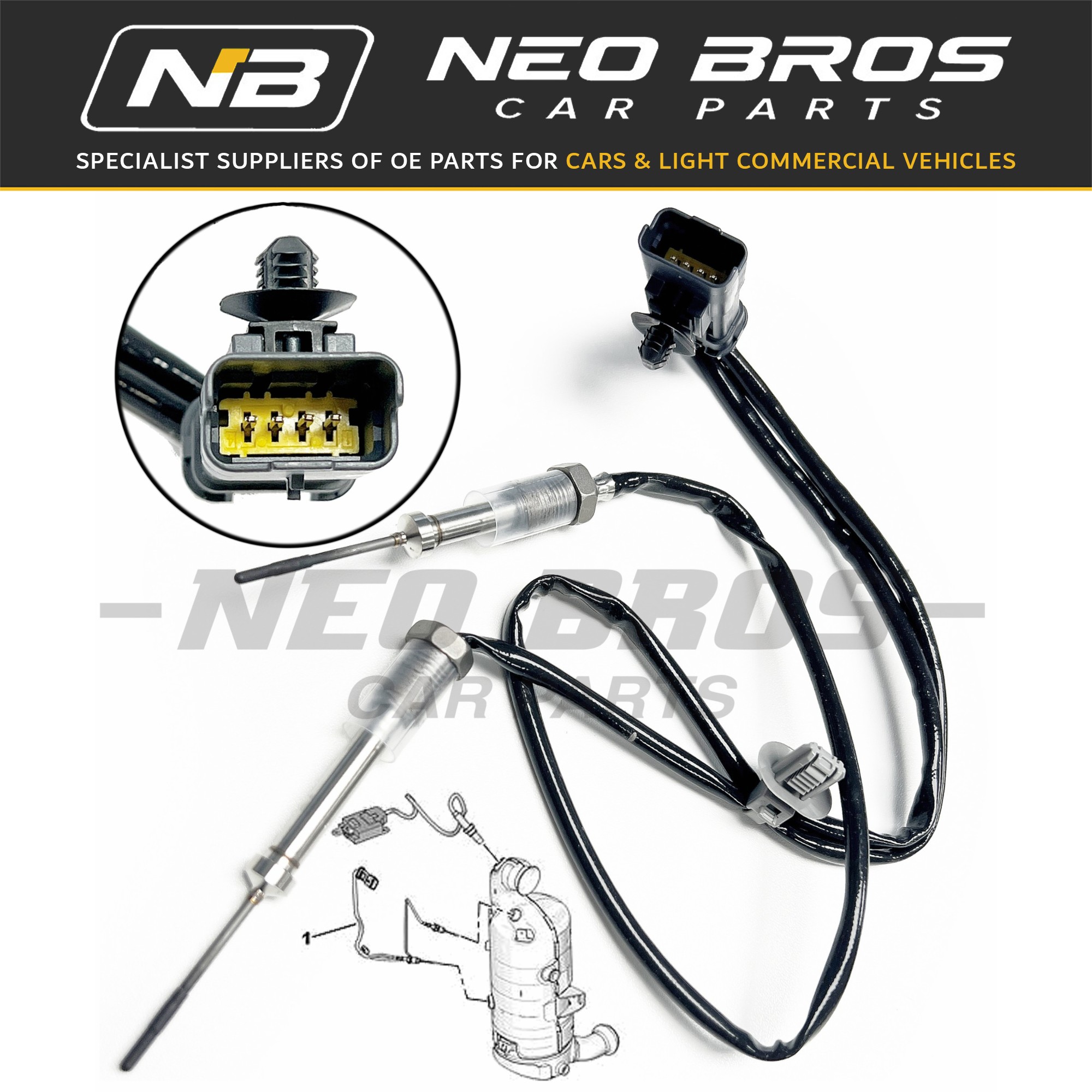 OE Exhaust Gas Temperature Sensor, Citroen C4 Cactus 1.5 BlueHDi DV5R 9812376480