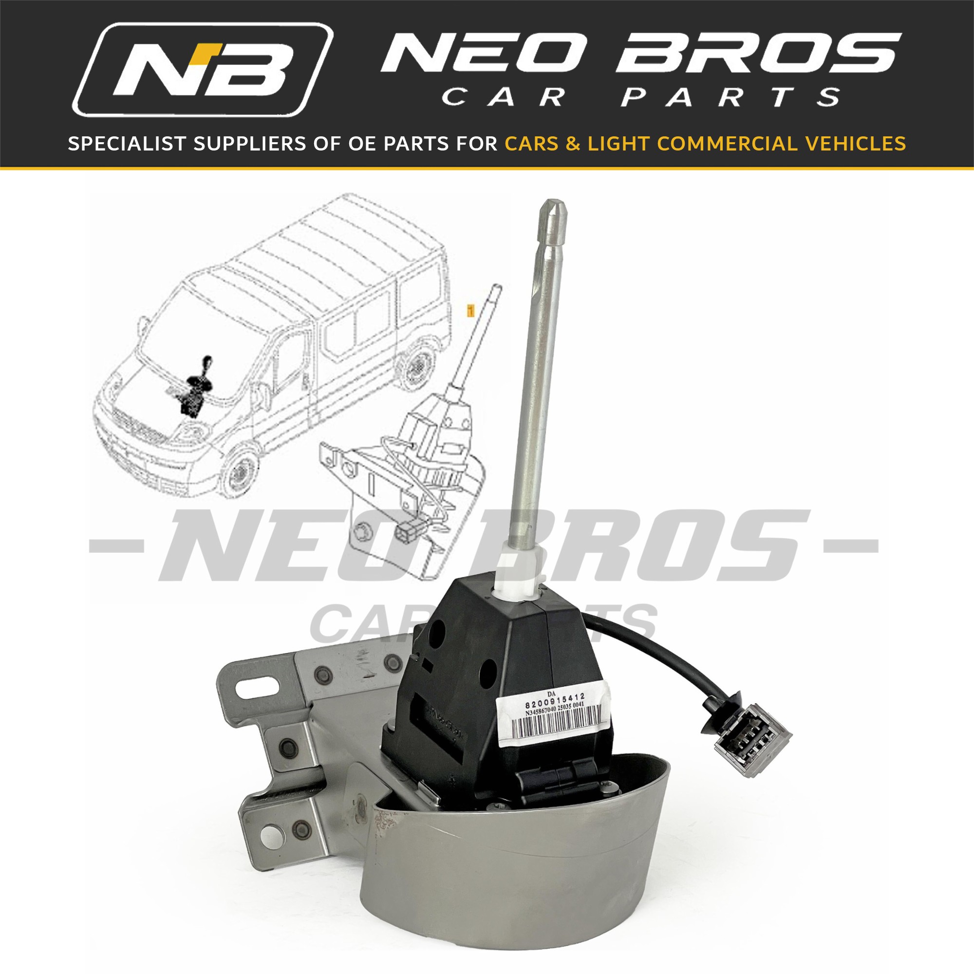 OE Gear Shift Selector Lever Mechanism Nissan Primastar 01- Automatic 8200915412 OE Gear Shift Selector Lever Mechanism Nissan Primastar 01- Automatic 8200915412